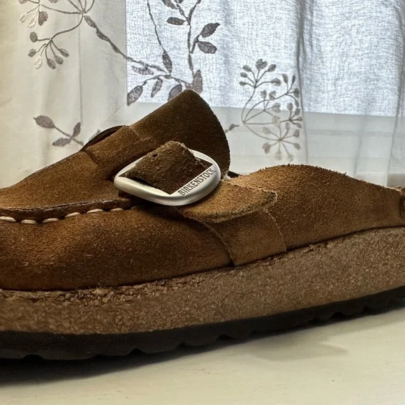 Birkenstock Buckley Brown Suede Slip-On Loafers with Buckle - Picture 6 of 15